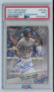 2017 Topps Now Auto Cody Bellinger /99 PSA 9 Los Angeles Dodgers #PS16A - Picture 1 of 2