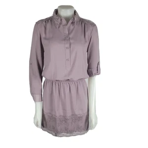 NWOT - Victorias Secret Light Plum Purple Elastic Waist Lace Accent Dress Small - Picture 1 of 4