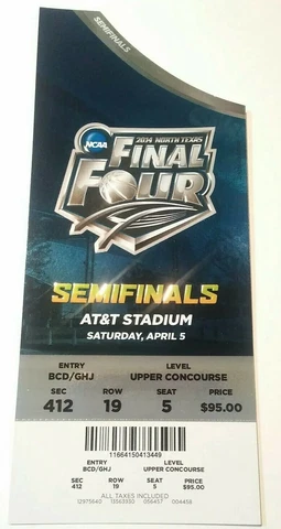 2014 Final Four Semis Ticket Kentucky UConn Florida Wisconsin NCAA Basketball Cover