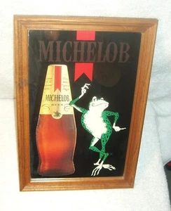 RARE VTG 1986, Michelob Beer Frog Mirror Sign - #302-220 - Anheuser-Busch - Picture 1 of 4