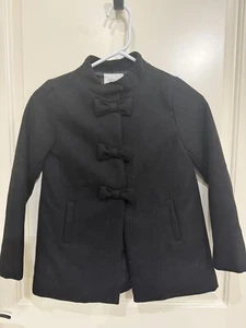 Girls’ Dressed Up by Gymboree - Black Winter Coat with Bows, size Medium - Picture 1 of 3