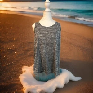 Danskin Damen Racerback silber & schwarz locker schnelltrocknend geraffter Rücken Größe L - Bild 1 von 12
