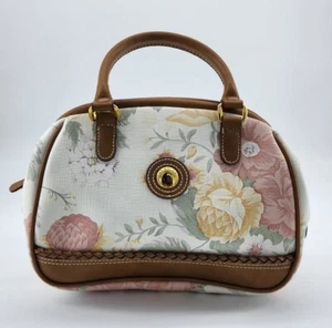 Carryland USA Doppelgriff Schulter Handtasche Handtasche Pastell Blumen Lederbesatz - Bild 1 von 9