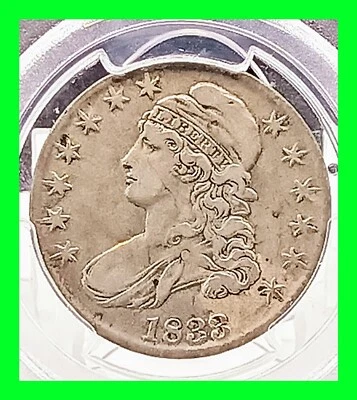 Early 1833 PCGS Certified VF35 Capped Bust Half Dollar - Rated R5 - VERY Rare - Image 1 of 4