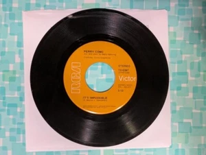 Perry Como, 2 RCA Victor 45s, It's Impossible & Jingle Bells w/pic sleeve - Picture 1 of 6