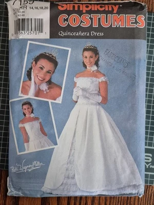 New Simplicity Pattern 7159 Costume Wedding Princess Bride Quinceanera sz 14-20 - Image 1 of 3