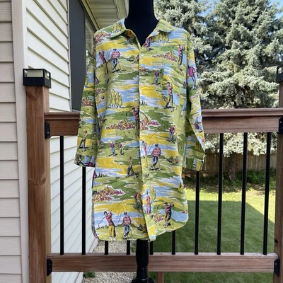 Vintage Nick and Nora 100% Cotton Nightgown Rare Print Golfers Women’s S/M 90s - Image 1 of 4