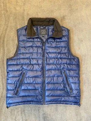 Chaleco acolchado azul American Eagle ropa exterior de calidad con cremallera para hombre XL Foto 1 de 4