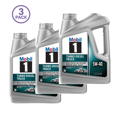 PACOTE COM 3 - Óleo de motor totalmente sintético para caminhão turbo diesel Mobil 1 5W-40, 1 gal - Imagem 1 de 4