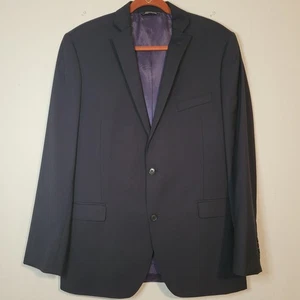 Giacca tuta blazer Red Saks Fifth Avenue trim fit lana 2 bottoni taglia 44L blu navy - Foto 1 di 9