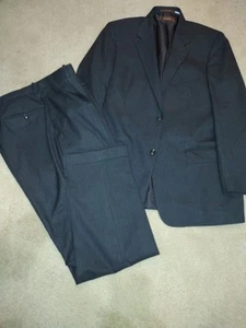 Men's Two-piece Suit Charcoal Gray Pinstripe From Tasso Elba - Picture 1 of 10