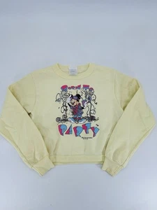 Vintage 90s Disney Mickey Mouse Born To Party Kids Sweatshirt Size Medium - Picture 1 of 5
