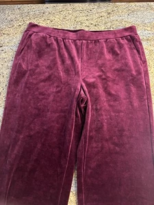 NWT Lauren Ralph Lauren Velour Pull-on Pants Sweatpants Burgundy 2X | MSRP $119 - Picture 1 of 8
