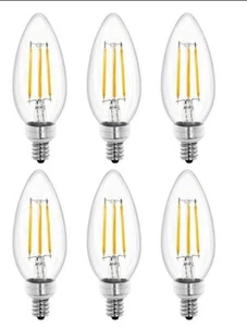 Tenergy LED E12 Chandelier Bulbs 40W Replacement 6 Pack 2700K Warm White Light - Picture 1 of 7