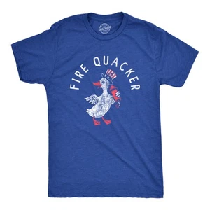 Camiseta Para Hombres Fire Quacker Divertida Sarcástica Cuarto de Julio Fiesta Pato Fuegos Artificiales - Imagen 1 de 7