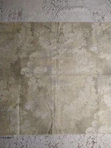 REM Covington LINEN Beige Cream Floral Designer Print Drapery Fabric 23" x 54" - Picture 1 of 5