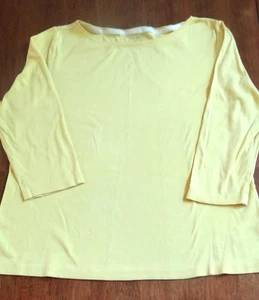 TALBOTS WOMANs PULLOVER BRIGHT YELLOW 3/4 SLEEVE TOP TEE SHIRT - SIZE X-LARGE XL - Picture 1 of 4
