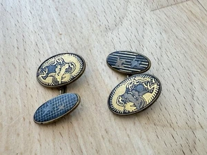 Damaszener Gold Vogel Drache Kette Manschettenknöpfe - Bild 1 von 2