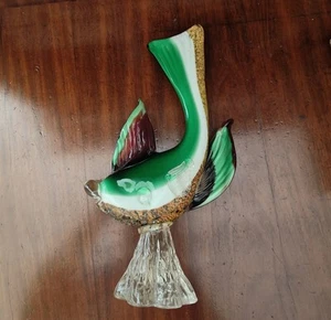 Murano Glas Fisch Figur Mid Century Tierfigur stehend Italien Design - Picture 1 of 10