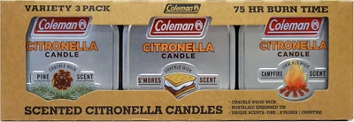 Scented Tin Citronella Candle - 3 Pack, S'Mores, Pine and Campfire - Image 1 of 4