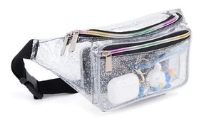 Festival Rave Holographic Transparent Multicolor Fanny Pack for Women Girls C... - Picture 1 of 6