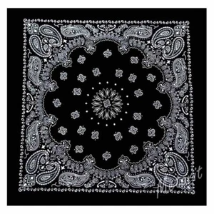 Bandana PAISLEY nero bianco foulard sciarpa biker scarf headwrap D3 - Foto 1 di 1