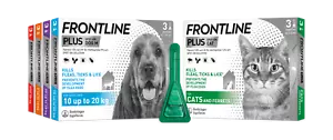 More details for frontline spot on plus cat dog flea lice tick treatment solutions kills fleas