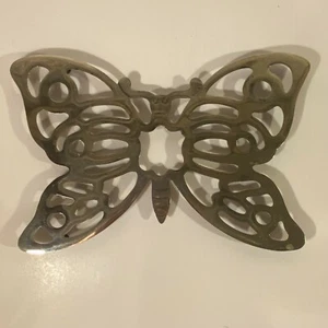 Decoración de pared trivet mariposa chapado en plata vintage B. Rogers Italia - Imagen 1 de 7
