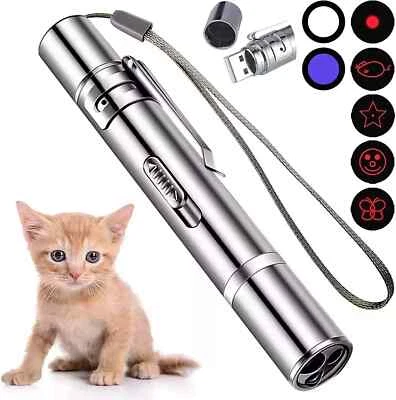 7 in 1 Multi UV Laser Pointer Pen Cat Dog Pet Play Toy Beam USB Rechargeable