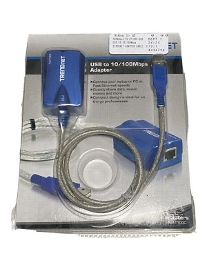 TRENDnet TU-ET100C USB to 10/100Mbps Fast Ethernet Adapter.  Brand new sealed - Image 1 of 3