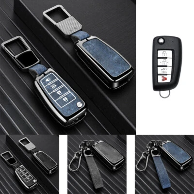 Zinc Alloy Leather Car Key Fob Case Cover Bag For Nissan X-Trail Rogue Qashqai - Image 1 of 4