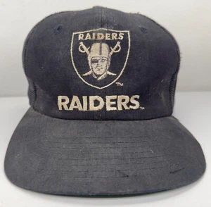 Vintage 90’s EastPort Oakland Raiders SnapBack Hat NFL Cap Mesh Back Black READ - Picture 1 of 16