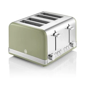 Swan ST19020GN - Retro 4-Slice Toaster Green - Picture 1 of 6