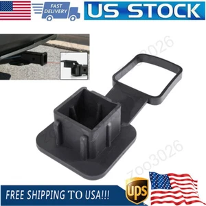 2" Rubber Hitch Receiver Cover 4-Way Flat Insert Tow Trailer Tube Plug Cap Black - Picture 1 of 9