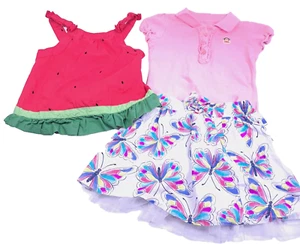 Girls 6 Summer Clothes Lot of 3 Pieces Gymboree Paul Frank Shirt Skort Dress - Picture 1 of 16