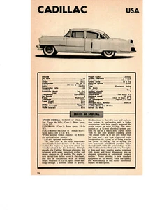 1954 CADILLAC SERIE 60 SPECIAL ~ ORIGINAL KLEINERE SPEZIFIKATIONEN ARTIKEL / ANZEIGE - Bild 1 von 1