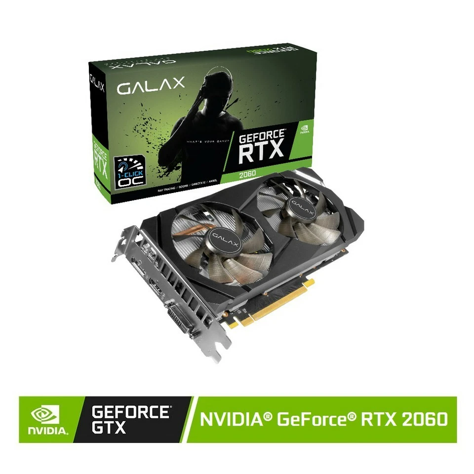 GALAX GEFORCE RTX 2060 GAMING VIDEO CARD 6 GB GRAPHICS CARD GPU NEW NVIDIA - image 1 of 1