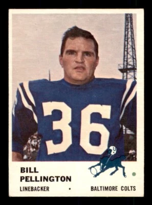 1961 Fleer Football #36 Bill Pellington EX *e1 - Image 1 of 2