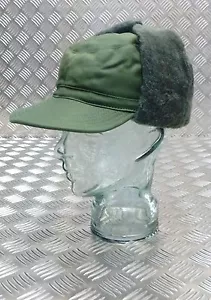 Genuine Swedish Army Green Cold Weather / Dog / Trapper Hat 58cm - NEW - Picture 1 of 8