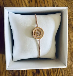 Michael Kors MKJX7763791 Brass Mother of Pearl Logo "MK" Slider Bracelet $95 - Picture 1 of 5