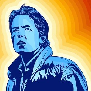 Zurück in die Zukunft Michael J. Fox/Marty McFly Ltd. Ed. Druck signiert vom Künstler - Bild 1 von 3