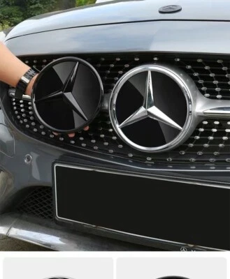 Gloss Star Mirror For 15-19 Mercedes-Benz GLC GLE GLS Grille Badge Emblem 20.5CM - Image 1 of 4
