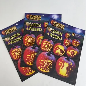 Lot Of 3 Pumpkin Masters Books Halloween Carving Patterns Book Halloween Activit - Picture 1 of 5
