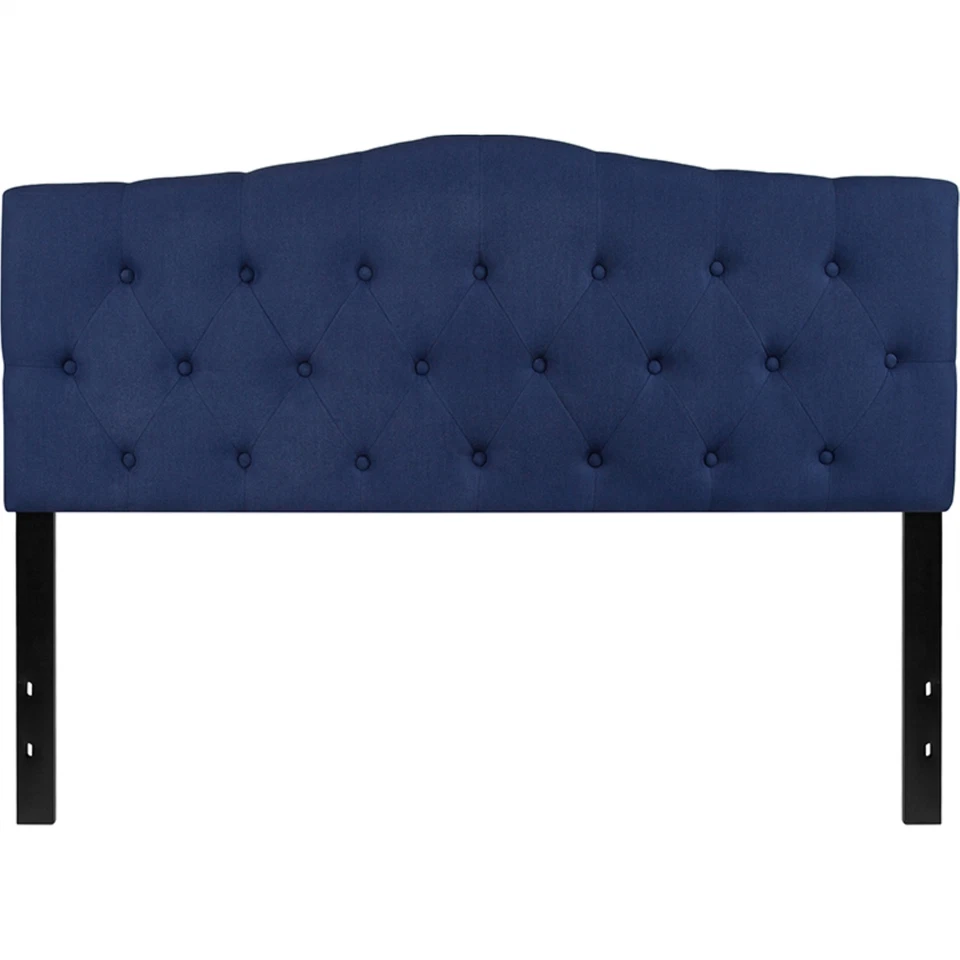 Flash Furniture Cambridge Tufted Upholstered Queen Size Headboard in Navy Fabric