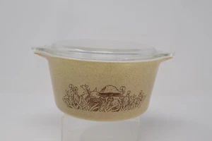 Vintage Pyrex Forest Fancies Mushroom Casseroles 473 B 1 Qt With Lid - Picture 1 of 12