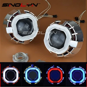 2.5 HID Bi-xenon proyector lente doble ojo ángel halo para coche faro retrofit - Imagen 1 de 10