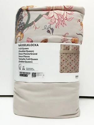 Funda nórdica y fundas de almohada completas/queen Ikea NASSELKLOCKA, gris claro-beige - NUEVA Foto 1 de 2