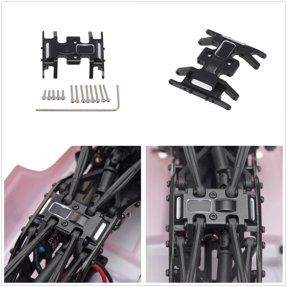 Alloy Chassis Mount Gearbox Center Skid Plate for Axial Scx24 90081 1/24 RC Car