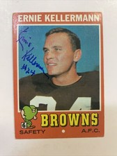 1971 Topps Ernie Kellermann Autographed Card #7 Cleveland Browns A-79