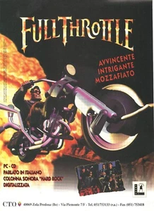 FULL THROTTLE Pubblicità advertising rare Italian poster 1997 PC LucasArts 30x22 - Foto 1 di 1